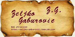 Željko Gaburović vizit kartica